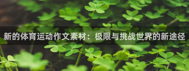 哈哈体育：新的体育运动作文素材：极限与挑战世界的新途径